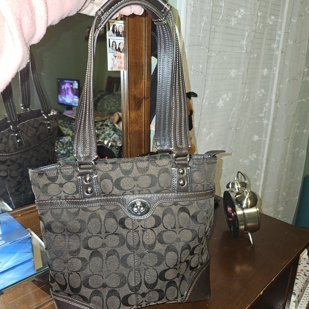 Coach Brown Signature Tote Bag